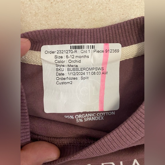 NWT CadenLane Maria Name Customized Embroidered sweatshirt bubble Orchid 6-12 m - Picture 3 of 6